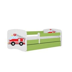 Зеленая кровать babydreams с выдвижным ящиком и матрасом 140/70 цена и информация | Детские кровати | pigu.lt