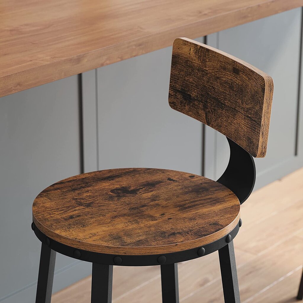 2-jų kėdžų komplektas Hocker, rudas kaina ir informacija | Virtuvės ir valgomojo kėdės | pigu.lt