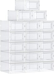 Набор из 18 пластиковых органайзеров для обувных коробок цена и информация | Тумба с ящиками Versa | pigu.lt