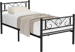 Черная металлическая кровать под матрас 190x90 цена и информация | Кровати | pigu.lt