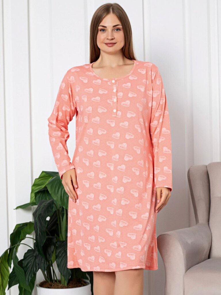 Naktiniai moterims P1114-RO-48/50, rožiniai kaina ir informacija | Naktiniai, pižamos moterims | pigu.lt
