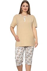 Бежевая пижама-двойка для полненьких P1068-48/50 цена и информация | Женские пижамы, ночнушки | pigu.lt