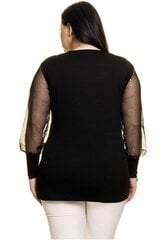 Элегантная черная блузка с необычными рукавами F2335-46 цена и информация | Женские блузки, рубашки | pigu.lt