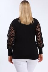 Черная блузка с длинными рукавами F2350-46 цена и информация | Женские блузки, рубашки | pigu.lt