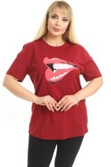 Marškinėliai moterims R145-RA-46, raudoni kaina ir informacija | Palaidinės, marškiniai moterims | pigu.lt