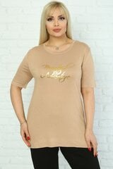 Marškinėliai moterims S968-SM, smėlio spalvos kaina ir informacija | Palaidinės, marškiniai moterims | pigu.lt