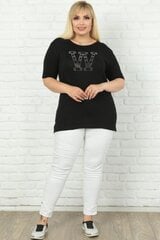 Marškinėliai moterims S971-44, juodi kaina ir informacija | Palaidinės, marškiniai moterims | pigu.lt