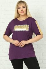 Стильная фиолетовая блузка с золотыми вставками S966-VI-46 цена и информация | Женские блузки, рубашки | pigu.lt