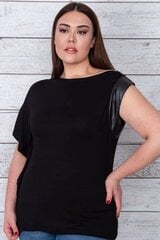 Черная асимметричная блузка с короткими рукавами C757-42 цена и информация | Женские блузки, рубашки | pigu.lt
