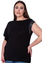 Черная асимметричная блузка с короткими рукавами C757-42 цена и информация | Женские блузки, рубашки | pigu.lt