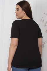 Черная футболка из натурального хлопка. C754-JU-44 цена и информация | Женские блузки, рубашки | pigu.lt