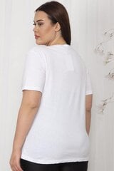 Белая футболка из натурального хлопка, декорированная кружевом C754-BA-44 цена и информация | Женские футболки | pigu.lt
