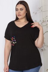 Черная вискозная рубашка женская C753-JU-46 цена и информация | Женские блузки, рубашки | pigu.lt