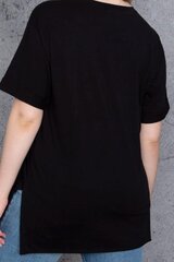 Черная женская футболка с аппликацией C764-JU-44 цена и информация | Женские блузки, рубашки | pigu.lt