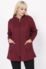 Темно-красный свитер на молнии F4054-42 цена и информация | Женские толстовки | pigu.lt