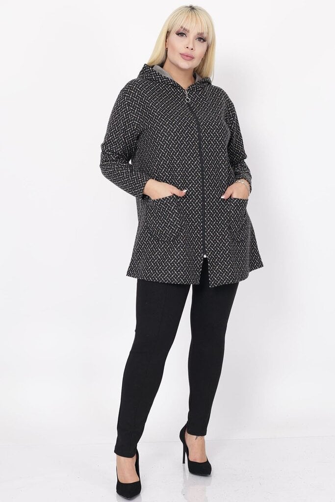 Bluzonas moterims F4052-1, juodas kaina ir informacija | Džemperiai moterims | pigu.lt