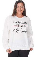 Džemperis moterims R106, baltas kaina ir informacija | Džemperiai moterims | pigu.lt