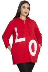Красный свитер на молнии C654-R-42 цена и информация | Женские толстовки | pigu.lt