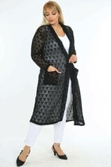 Kardiganas moterims L258, juodas kaina ir informacija | Megztiniai moterims | pigu.lt