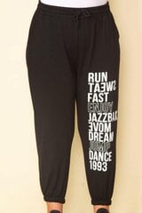Черные тренировочные брюки с надписями C694-42 цена и информация | Женские брюки | pigu.lt
