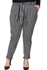 Теплые жаккардовые брюки с поясом и карманами. Z409-LA-42 цена и информация | Брюки | pigu.lt