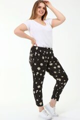 Свободные брюки с цветочным принтом и карманами. F400-42 цена и информация | Женские брюки  | pigu.lt