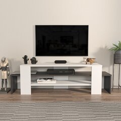 TV staliukas Asir, 150x45x35 cm, baltas/pilkas kaina ir informacija | TV staliukai | pigu.lt