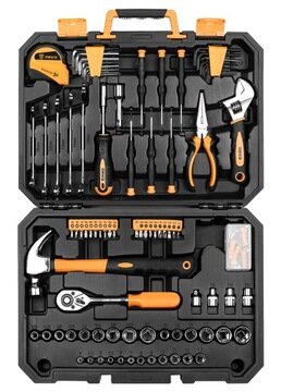 Deko Tools įrankių rinkinys, 128 vnt kaina ir informacija | Mechaniniai įrankiai | pigu.lt