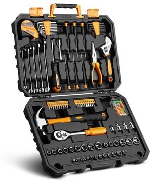 Deko Tools įrankių rinkinys, 128 vnt kaina ir informacija | Mechaniniai įrankiai | pigu.lt