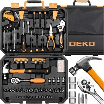 Deko Tools įrankių rinkinys, 128 vnt kaina ir informacija | Mechaniniai įrankiai | pigu.lt