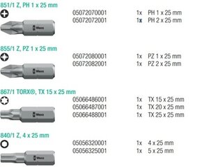 Wera 9 dalių įrankių rinkinys kaina ir informacija | Mechaniniai įrankiai | pigu.lt