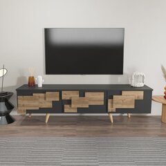 TV staliukas Asir, 160x45x35 cm, pilkas/rudas kaina ir informacija | TV staliukai | pigu.lt
