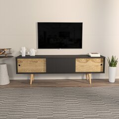 TV staliukas Asir, 160x45x34,5 cm, pilkas/rudas kaina ir informacija | TV staliukai | pigu.lt