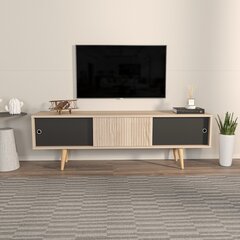 TV staliukas Asir, 160x45x34,5 cm, juodas/rudas kaina ir informacija | TV staliukai | pigu.lt