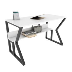 Stalas Asir, 120x72,8x60 cm, baltas/juodas kaina ir informacija | Kompiuteriniai, rašomieji stalai | pigu.lt