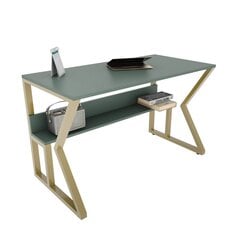 Стол Asir, 120х72,8х60 см, зеленый/золотой цена и информация | Компьютерные, письменные столы | pigu.lt