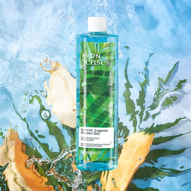 Dušo želė su meliono ir muskuso aromatu Avon Secret Lagoon, 500 ml цена и информация | Dušo želė, aliejai | pigu.lt
