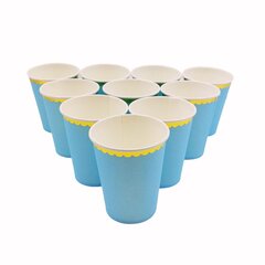Popieriniai puodeliai, 10 vnt., mėlynos spalvos цена и информация | Праздничные декорации | pigu.lt