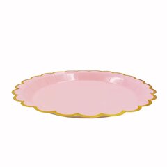 Popierinės lėkštės, rožinės spalvos 18 cm kaina ir informacija | Dekoracijos šventėms | pigu.lt