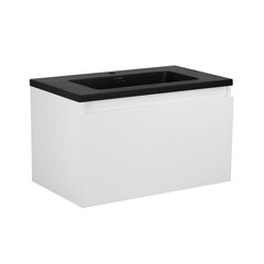 Шкафчик для ванной Lapeyre Tiroir 80 с умывальником Lima Noir 80, белый цвет цена и информация | Шкафчики для ванной | pigu.lt