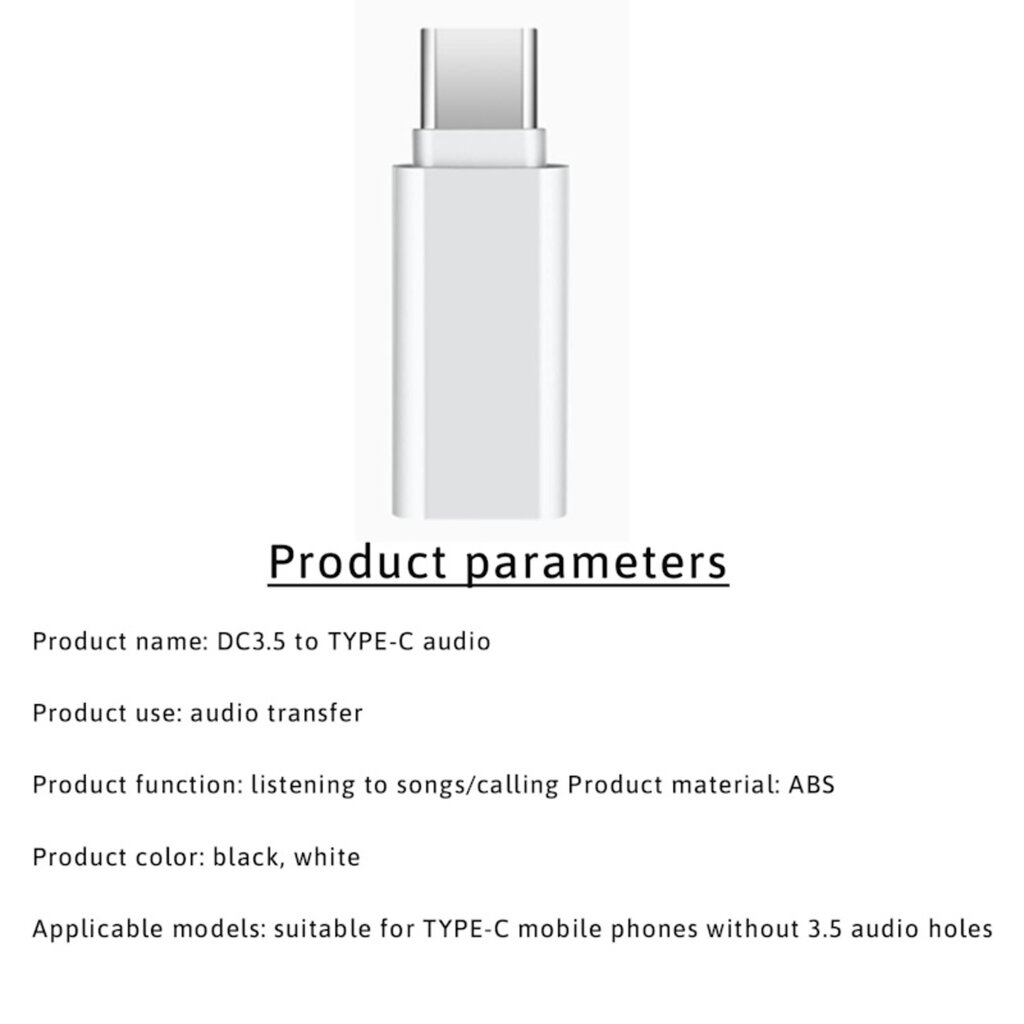 iLike AX6 USB-C (Type-C) į 3.5mm audio moterišką AUX adapterį Balta (OEM) kaina ir informacija | Kabeliai ir laidai | pigu.lt