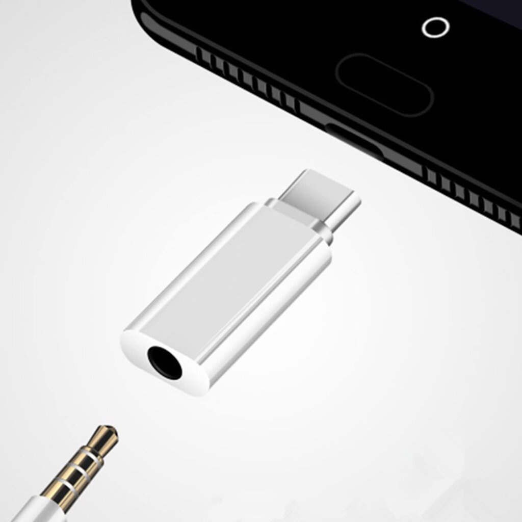 iLike AX6 USB-C (Type-C) į 3.5mm audio moterišką AUX adapterį Balta (OEM) kaina ir informacija | Kabeliai ir laidai | pigu.lt