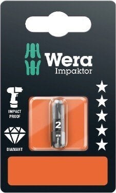 Antgalis Wera Impactor 855/1 IMP DC , 1 x PZ2 x 25 mm цена и информация | Mechaniniai įrankiai | pigu.lt