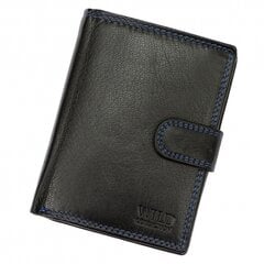 Мужской кожаный кошелёк HEINO-3 GR-125601B/blk+blue-26 цена и информация | Мужские кошельки | pigu.lt