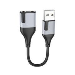 Borofone Adapter BV19 Creator Audio 2 in 1 - USB to 2xjack 3,5mm - black цена и информация | Адаптеры, USB-разветвители | pigu.lt