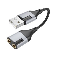 Borofone Adapter BV19 Creator Audio 2 in 1 - USB to 2xjack 3,5mm - black цена и информация | Адаптеры, USB-разветвители | pigu.lt