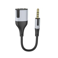 Borofone Cable BL19 Creator 2 in 1 - jack 3,5mm male to 2xjack 3,5mm female - 15 cm black цена и информация | Адаптеры, USB-разветвители | pigu.lt