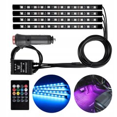 RGB LED APŠVIETIMAS AUTOMOBILIO SALONO INTERJERUI kaina ir informacija | Auto reikmenys | pigu.lt