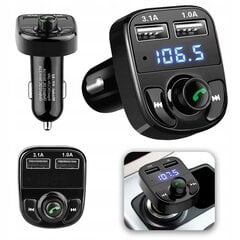 Automobilinis BLUETOOTH TRANSMITTERIS FM 2x USB RGB kaina ir informacija | FM moduliatoriai | pigu.lt