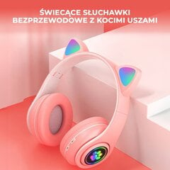 BELAIDĖS AUSINĖS KATĖS AUSYS ŠVIEČIANČIOS RGB BLUETOOTH KŪDIKIUI kaina ir informacija | Ausinės | pigu.lt